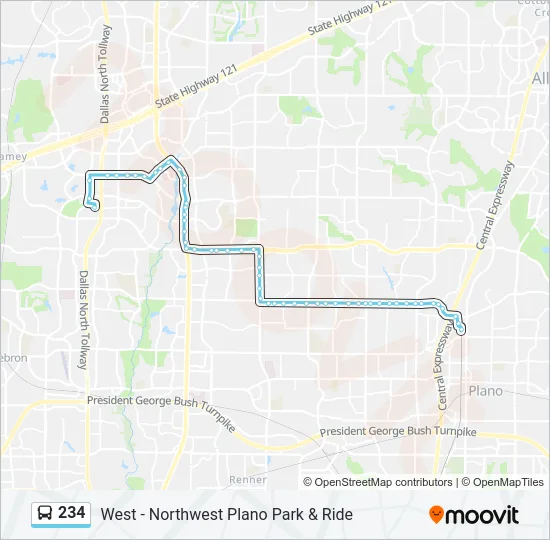 234 Bus Line Map