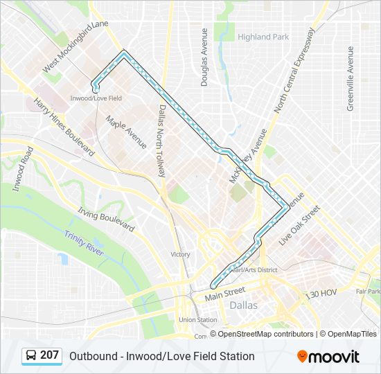 Mapa de 207 de autobús