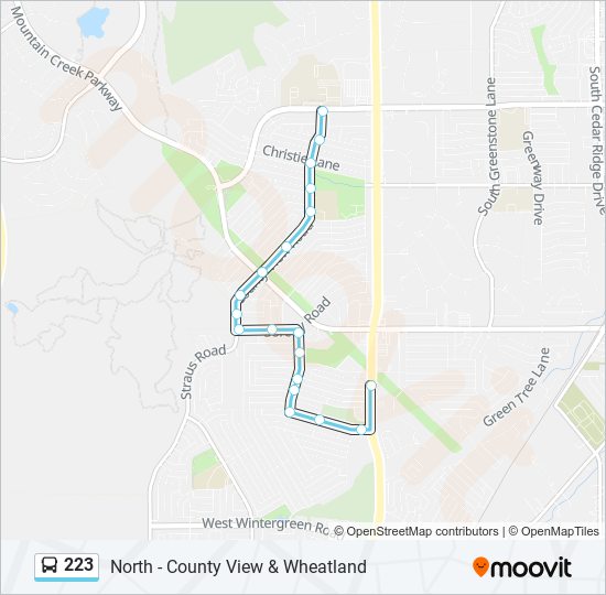 Mapa de 223 de autobús