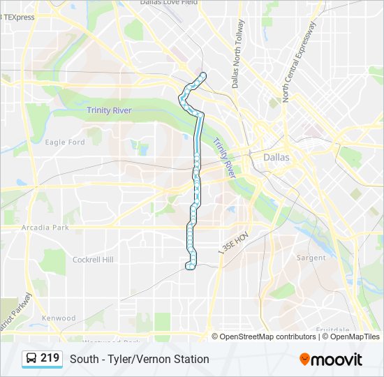 219 bus Line Map