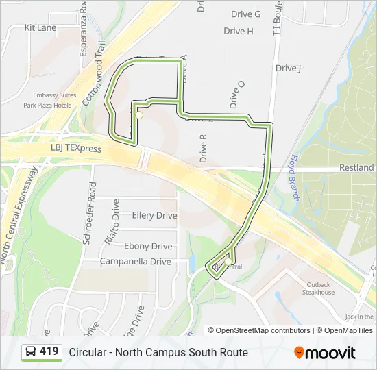 419 Bus Line Map