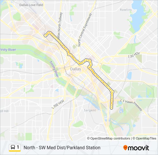 1 bus Line Map