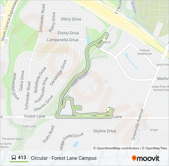 413 Bus Line Map
