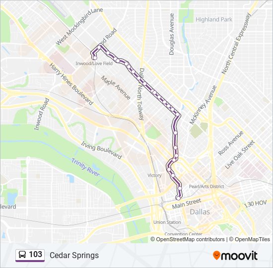 103 bus Line Map