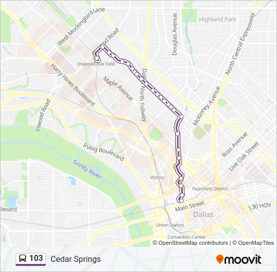 103 Bus Line Map