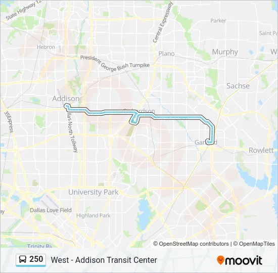 250 Bus Line Map