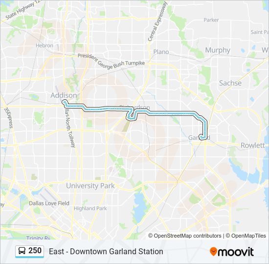 Mapa de 250 de autobús