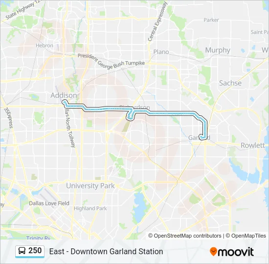 250 Bus Line Map
