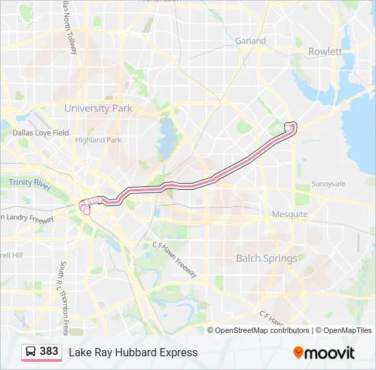 383 Bus Line Map