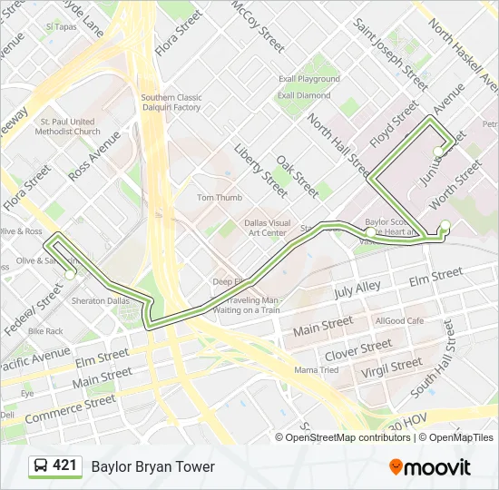 421 Bus Line Map