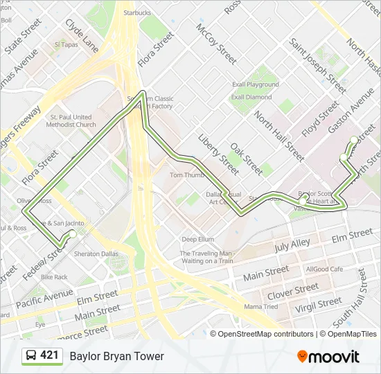 421 Bus Line Map