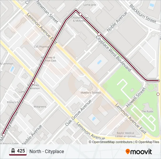 425 Cable Car Line Map