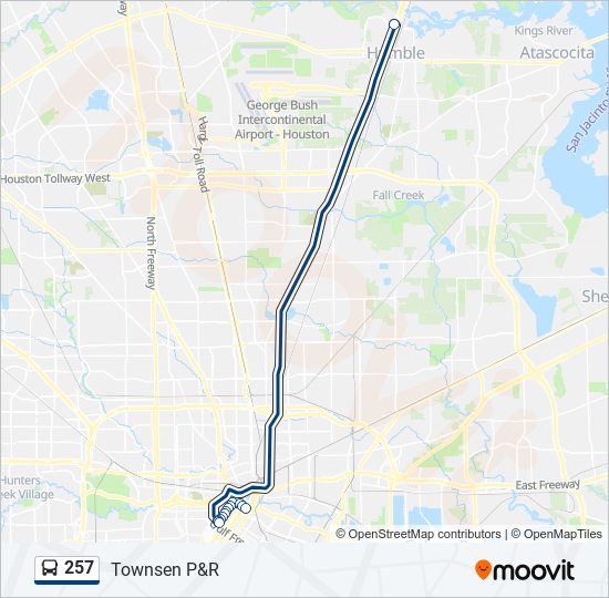 257 bus Line Map