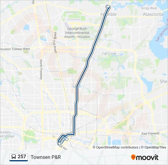 257 Bus Line Map