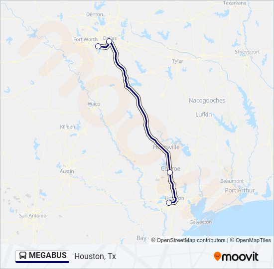 megabus Route Schedules Stops Maps Houston Tx Updated