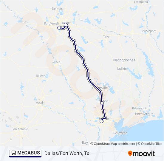 megabus Route Schedules Stops Maps Dallas Fort Worth Tx