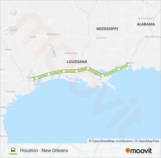 FLIXBUS N2210 Bus Line Map