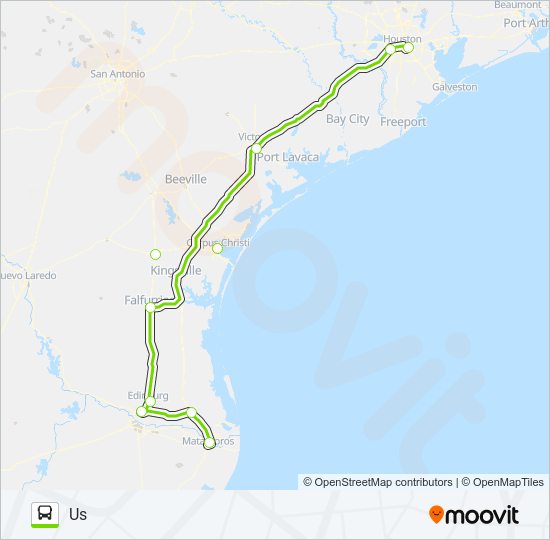 FLIXBUS US1126 bus Line Map