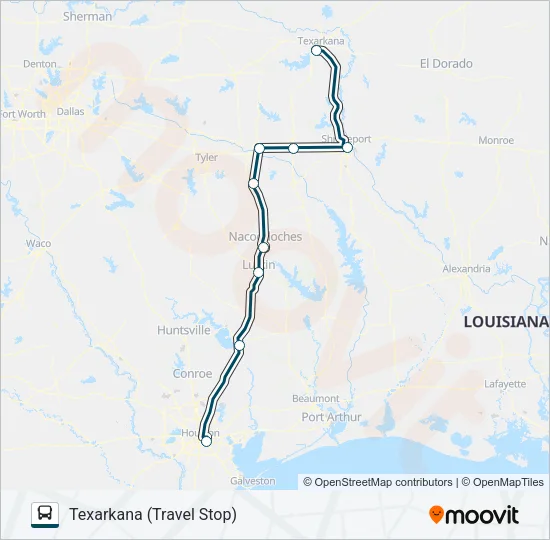 GREYHOUND US1152 Bus Line Map