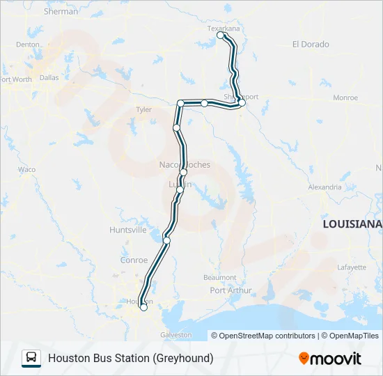 GREYHOUND US1152 Bus Line Map