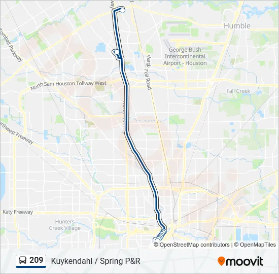 209 Bus Line Map