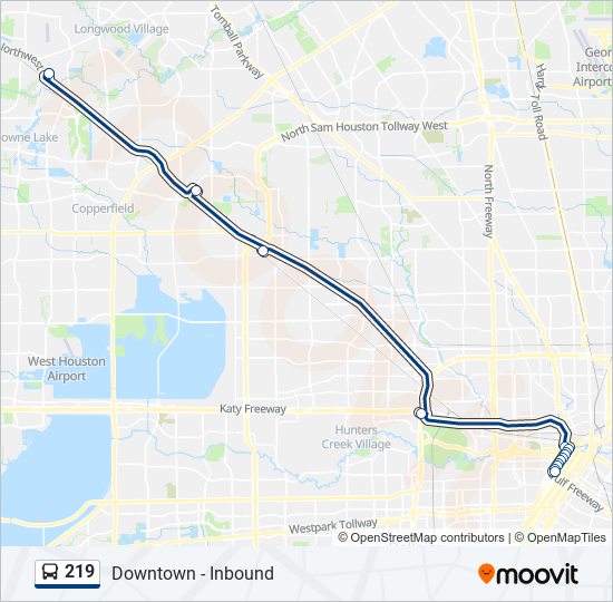 219 bus Line Map