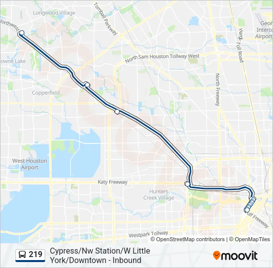 219 Bus Line Map
