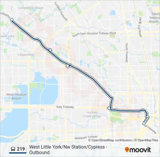 219 Bus Line Map