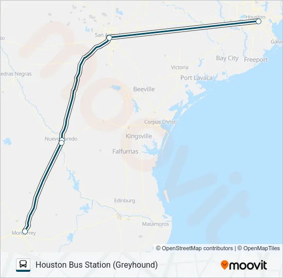 GREYHOUND US1112 Bus Line Map