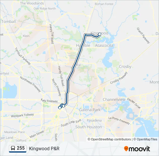 255 Bus Line Map