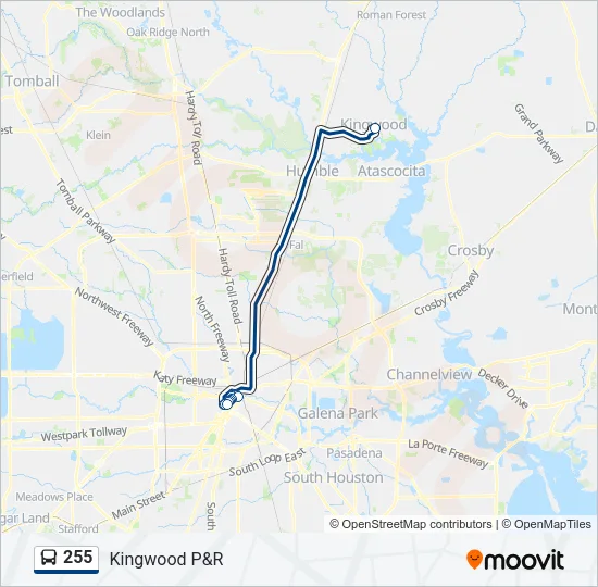 255 Bus Line Map