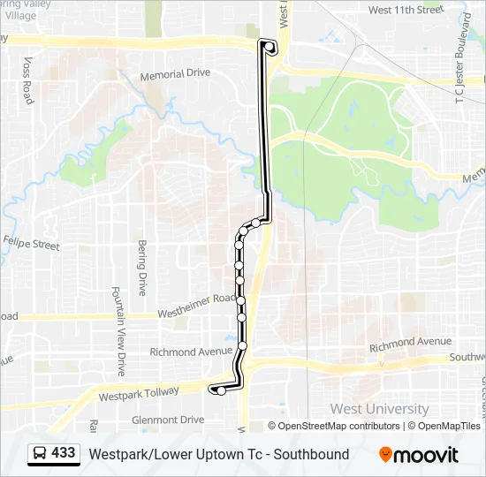 433 Bus Line Map