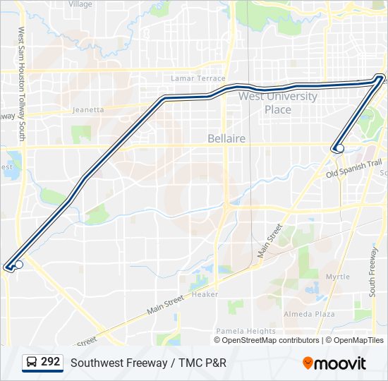 Mapa de 292 de autobús