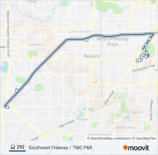 Mapa de 292 de autobús