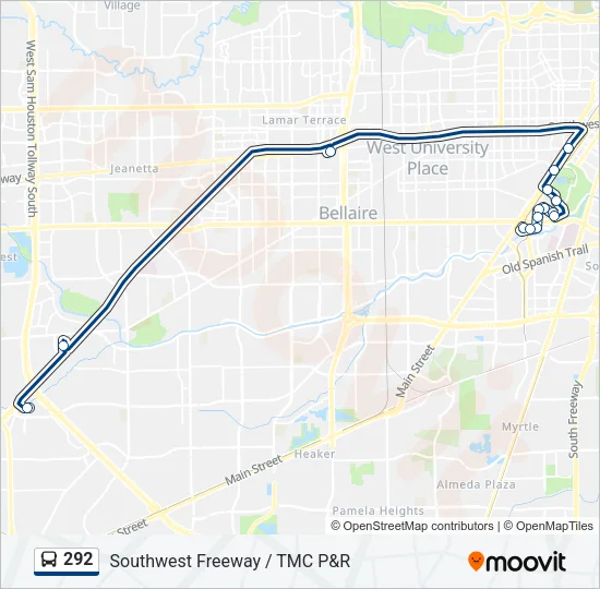 292 Bus Line Map