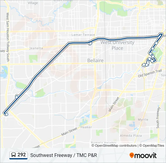 292 Bus Line Map