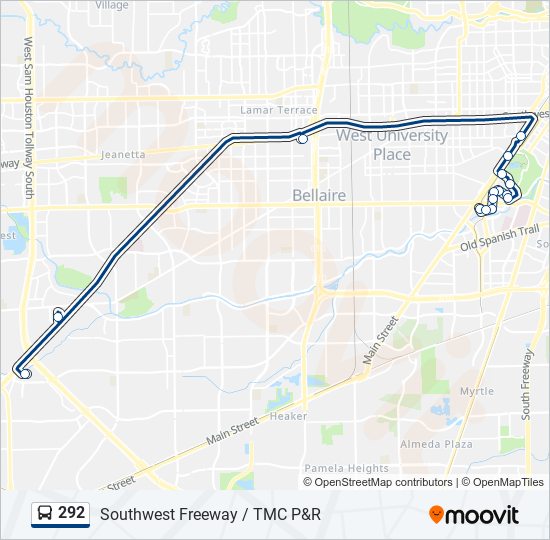 292 bus Line Map