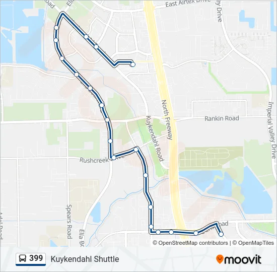 399 Bus Line Map