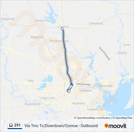 291 Bus Line Map