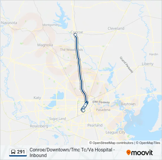 291 Bus Line Map