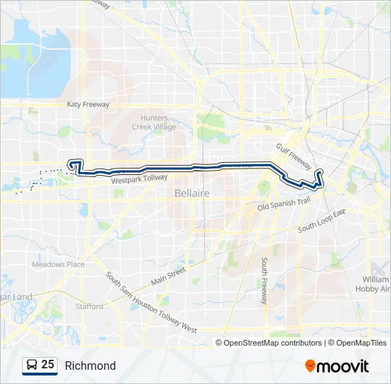 25 Bus Line Map