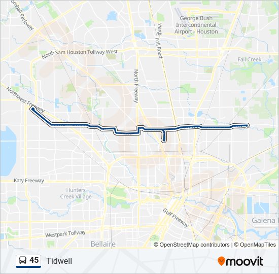 45 Bus Line Map