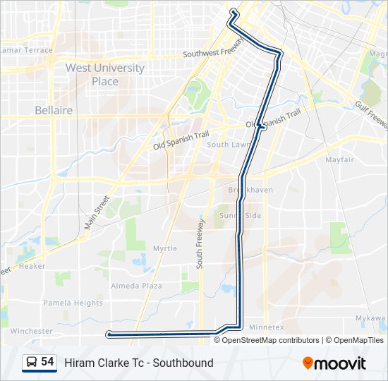 54 Bus Line Map