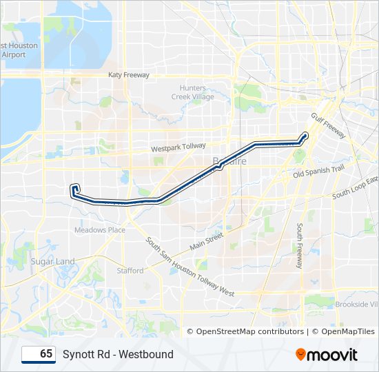65 Route: Schedules, STops & Maps - Synott Rd - Westbound (Updated)