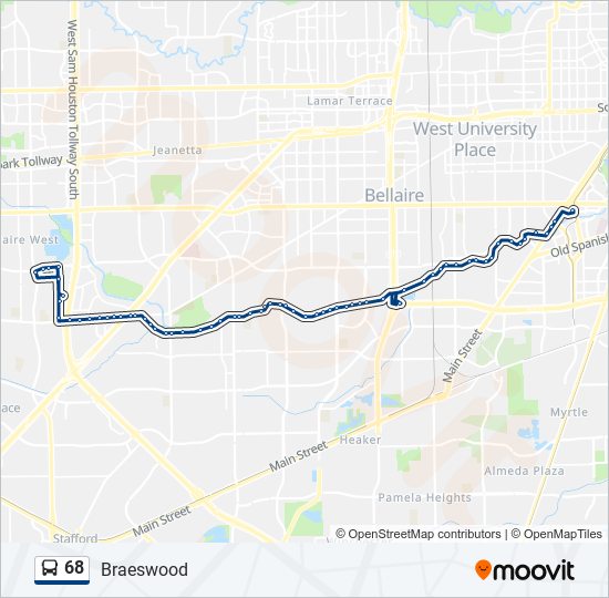 Mapa de 68 de autobús