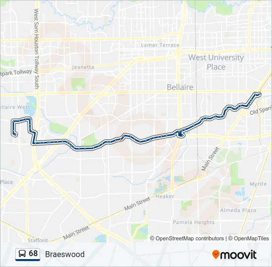 68 Bus Line Map