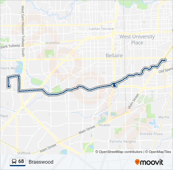 68 bus Line Map