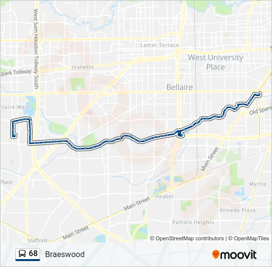 68 Bus Line Map