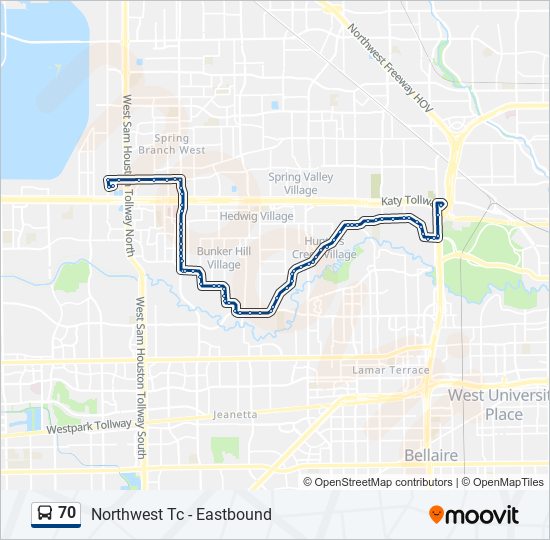 70 Bus Line Map