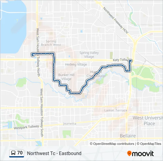 70 Bus Line Map